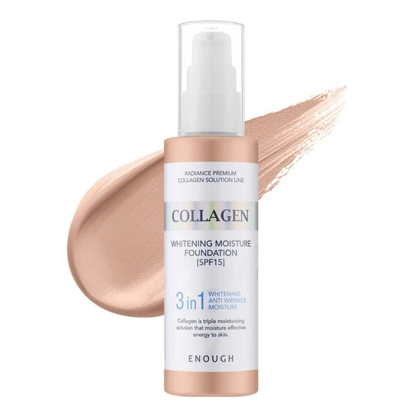 Стойкий тональный крем Enough Collagen Whitening Moisture Foundation SPF15