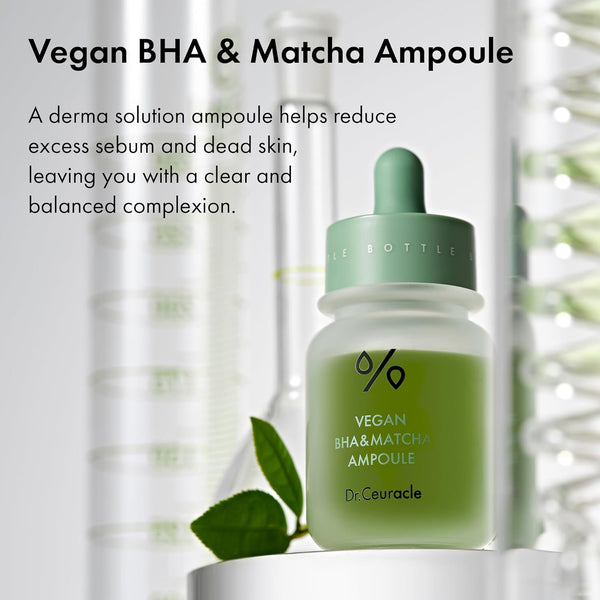 Sebumu regulējoša ampula ar BHA un matču Dr.Ceuracle Vegan BHA & Matcha Ampoule