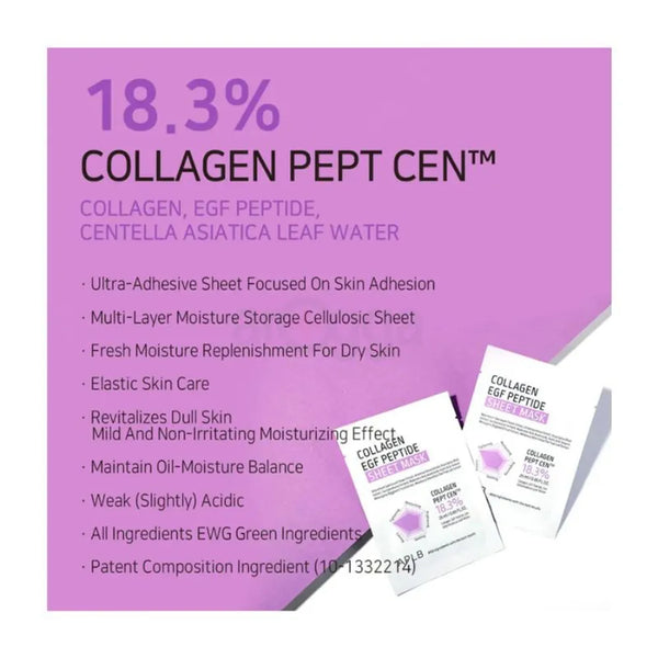Taaselustav näomask kollageeni ja peptiididega APLB Collagen EGF Peptide Sheet Mask