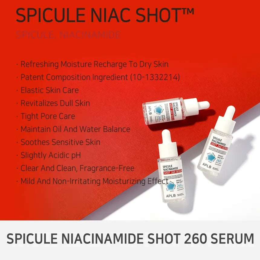 Kirkastav mikronõela seerum APLB Spicule Niacinamide Shot 260 Serum