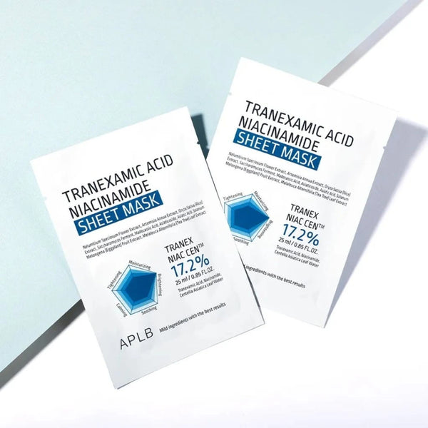 Helendav näomask niatsiinamiidi ja centellaga APLB Tranexamic Acid Niacinamide Sheet Mask