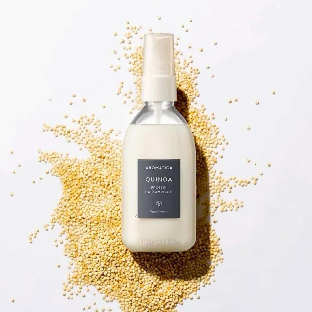 Izsmidzināms serums bojātiem matiem ar peptīdiem Aromatica Quinoa Protein Hair Ampoule