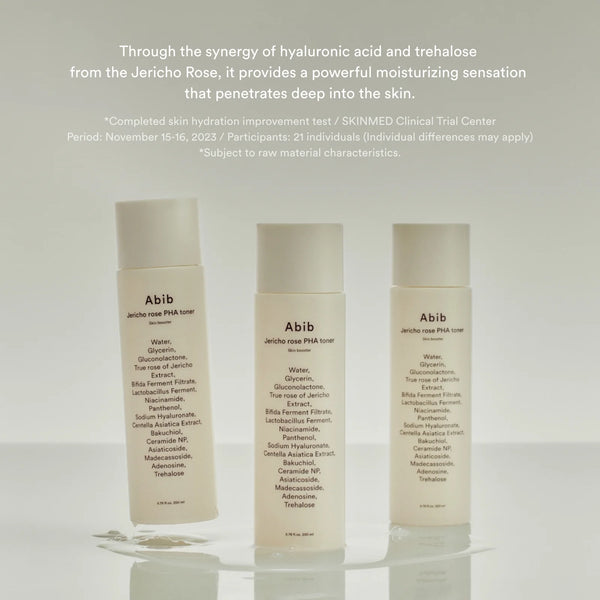 Mitrinošs toniks-būsteris sejai Abib Jericho Rose PHA Toner Skin Booster