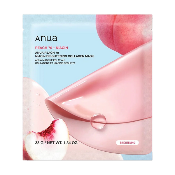 Balinoša hidrogela maska ar persiku Anua Peach 70 Niacin Brightening Collagen Mask
