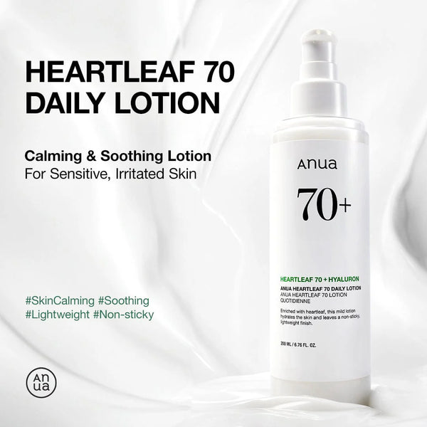 Nomierinošs losjons sejai Anua Heartleaf 70% Daily Relief Lotion