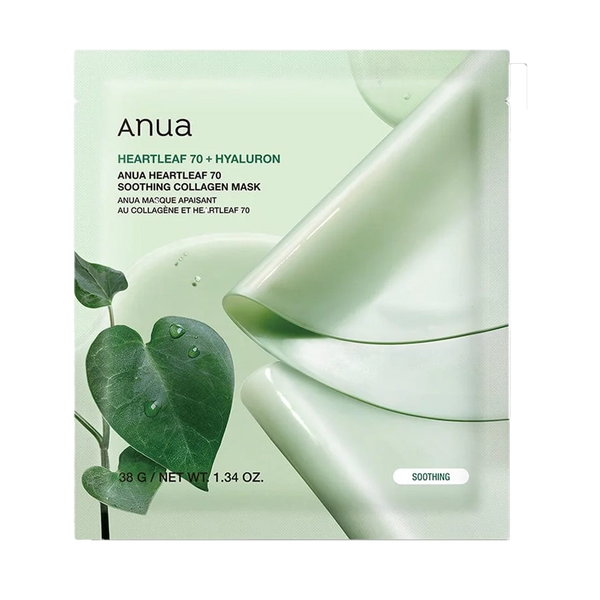 Nomierinoša hidrogela maska ar houtūniju Anua Heartleaf 70 Soothing Collagen Mask