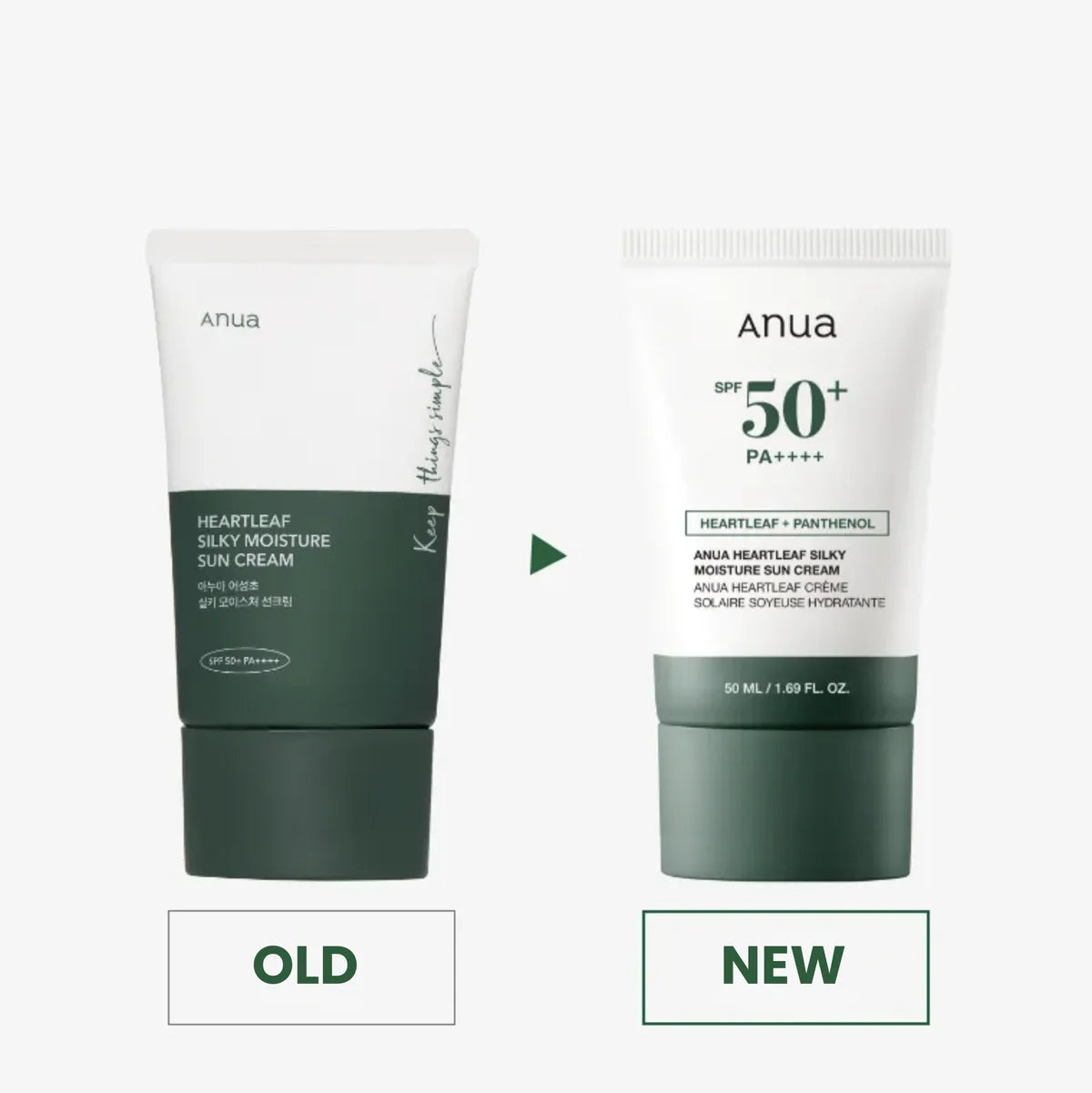 Успокаивающий солнцезащитный крем с хауттюйнией Anua Heartleaf Silky Moisture Sun Cream SPF50+PA++++