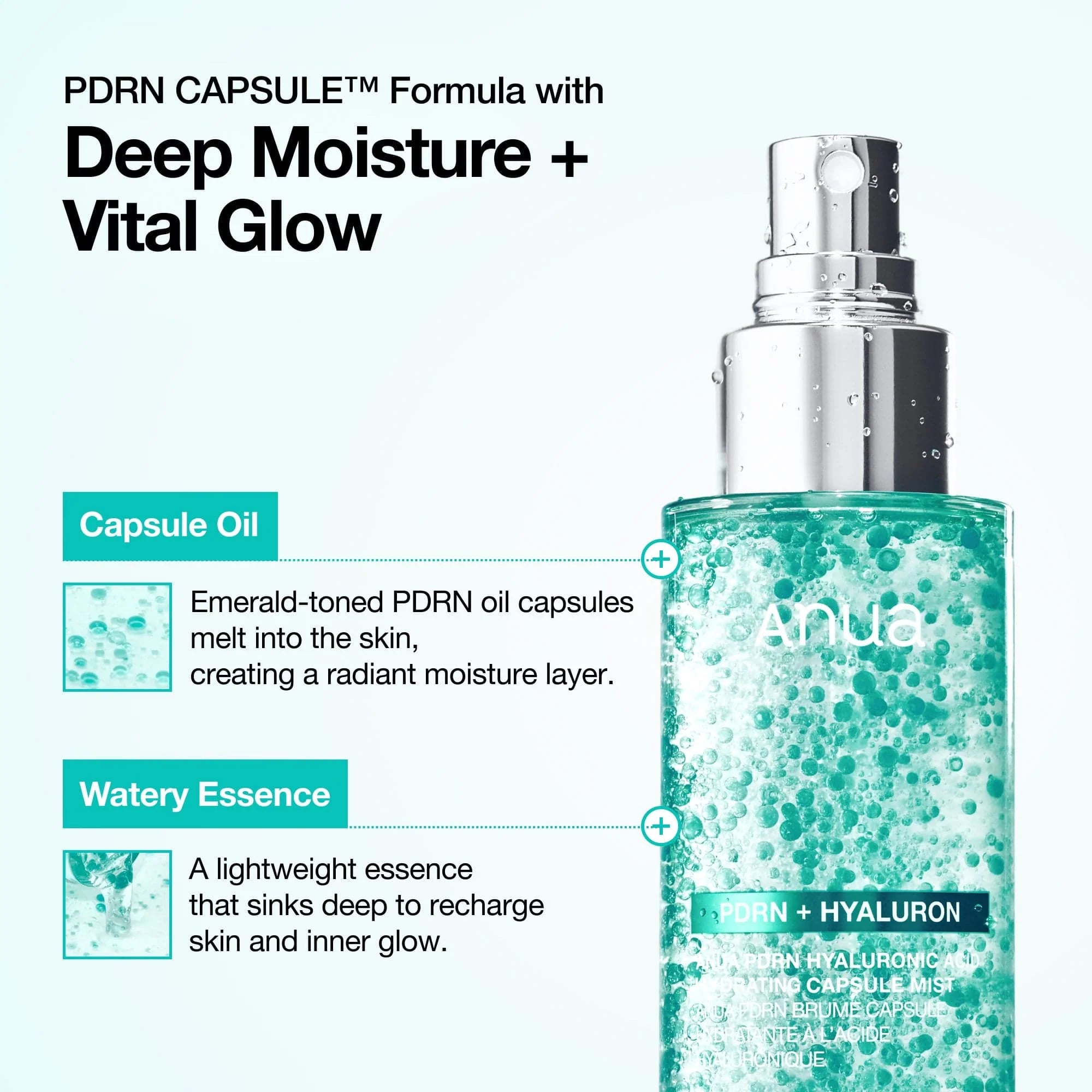 Освежающий мист Anua PDRN Hyaluronic Acid Hydrating Capsule Mist