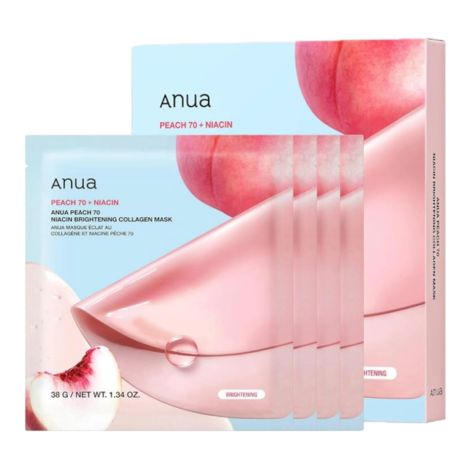 Balinoša hidrogela maska ar persiku Anua Peach 70 Niacin Brightening Collagen Mask