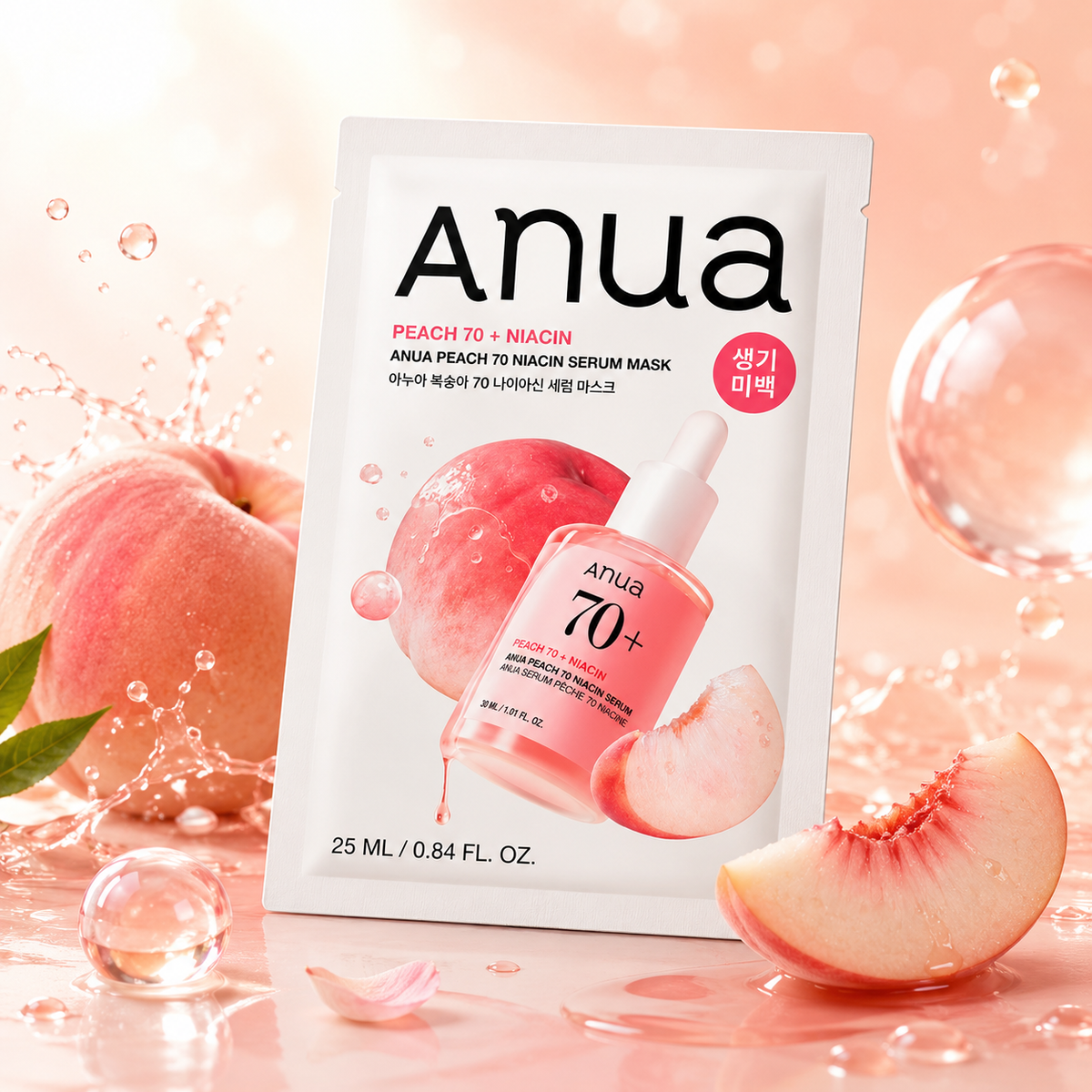 Тканевая маска с персиком для сияния кожи Anua Peach 70% Niacin Serum Mask