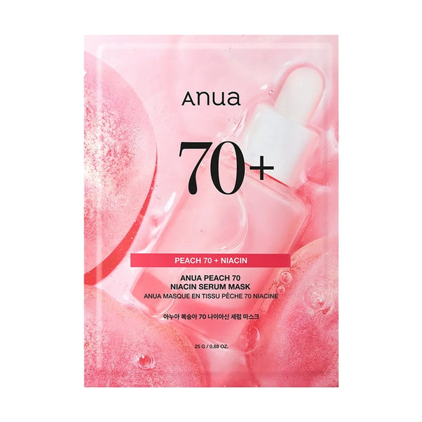 Auduma maska ar persiku ekstraktu un niacinamīdu Anua Peach 70 Niacin Serum Mask