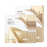 Hidrogela maska mirdzuma piešķiršanai ādai ar sastāvā iekļautiem rīsiem Anua Rice 70 Glow Collagen Mask