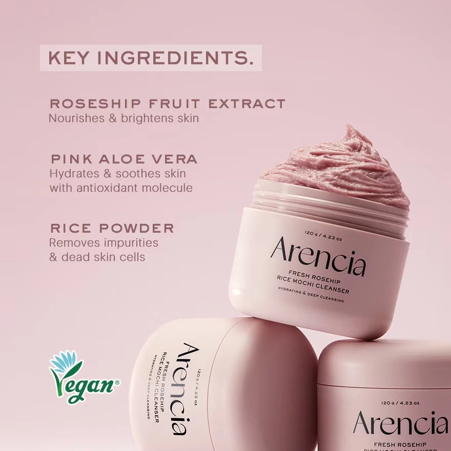 Очищающее средство для лица с шиповником и ромашкой Arencia Fresh Rosehip Rice Mochi Cleanser