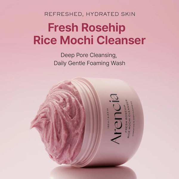 Näopuhastusvahend kibuvitsa ja kummeli ekstraktiga Arencia Fresh Rosehip Rice Mochi Cleanser
