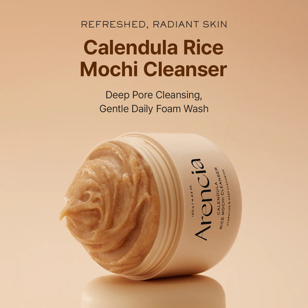 Мягкое очищающее средство с экстрактами календулы и риса Arencia Calendula Rice Mochi Cleanser