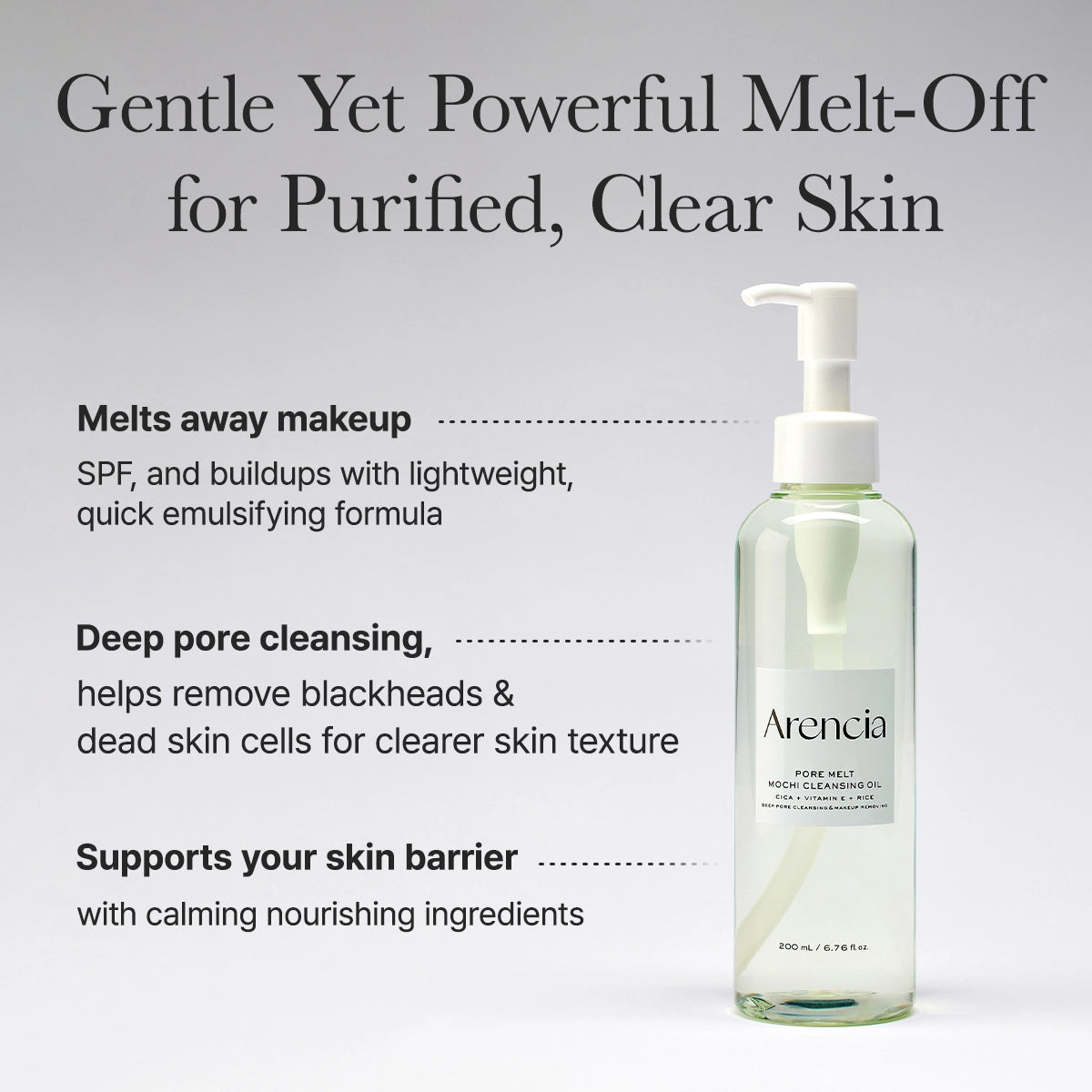 Гидрофильное масло для бережного очищения Arencia Pore Melt Mochi Cleansing Oil