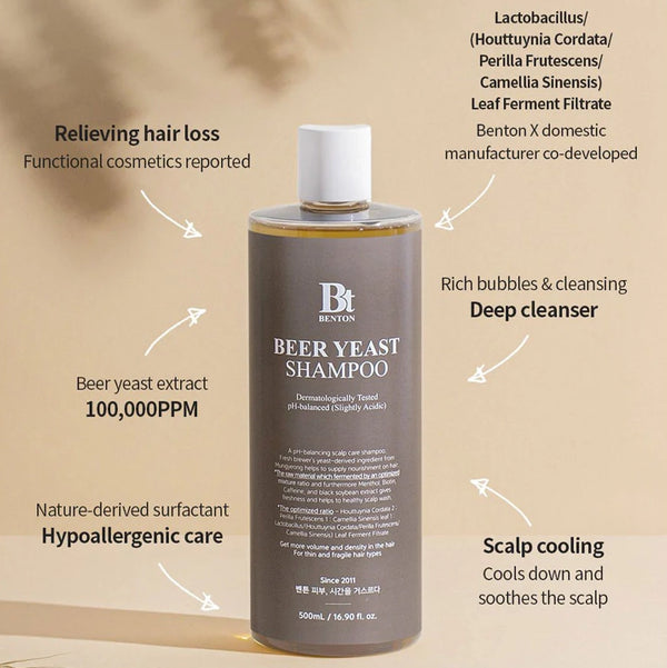 Укрепляющий шампунь с пивными дрожжами Benton Beer Yeast Shampoo