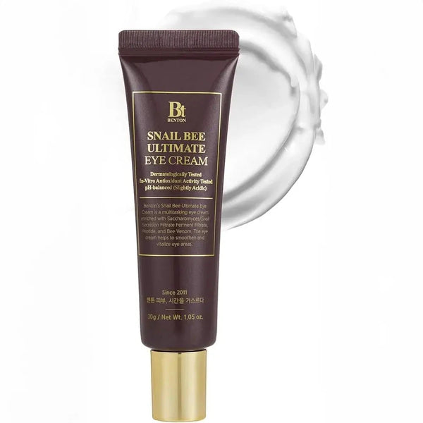 Krēms ādai ap acīm ar gliemežu mucīnu un bišu indi Benton Snail Bee Ultimate Eye Cream