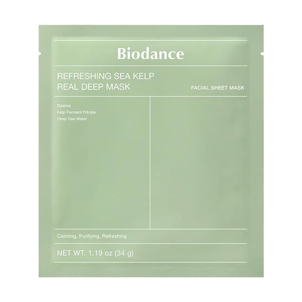 Nomierinoša hidrogela maska ar aļģēm Biodance Refreshing Sea Kelp Real Deep Mask