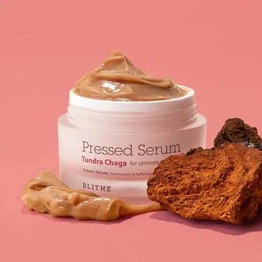 Presēts krēms-serums ar čagas sēņu ekstraktu priekš ādas elastībai Blithe Pressed Serum Tundra Chaga