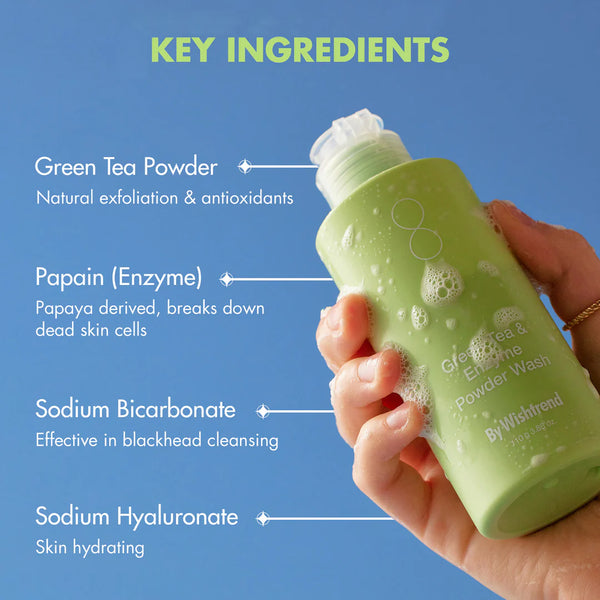 Энзимная пудра с зелёным чаем для свежей и гладкой кожи By Wishtrend Green Tea & Enzyme Powder Wash