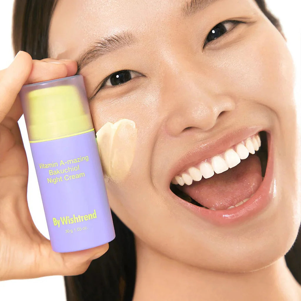 Öökreem retinali ja bakuchioliga naha elastsuse taastamiseks By Wishtrend Vitamin A-mazing Bakuchiol Night Cream