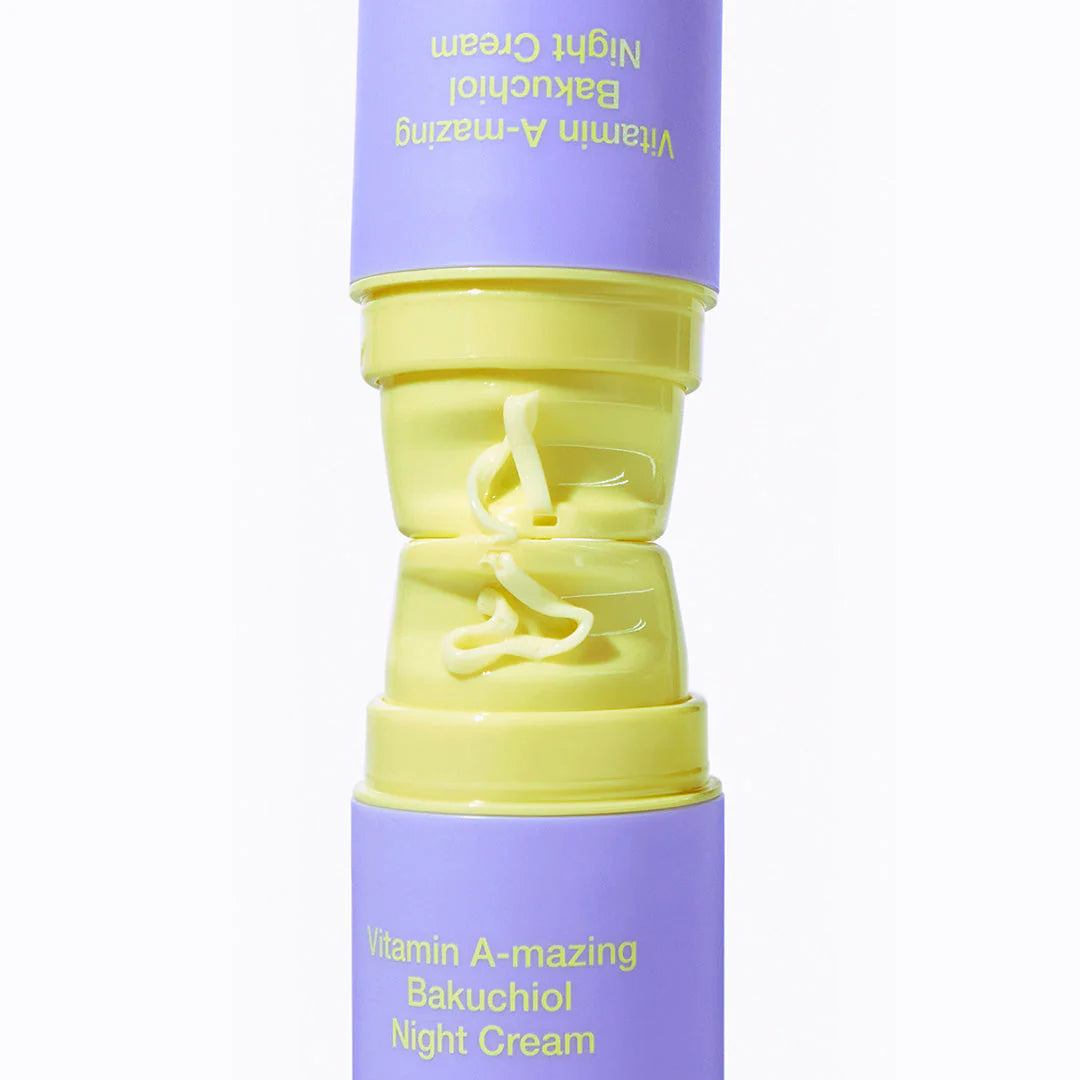 Öökreem retinali ja bakuchioliga naha elastsuse taastamiseks By Wishtrend Vitamin A-mazing Bakuchiol Night Cream