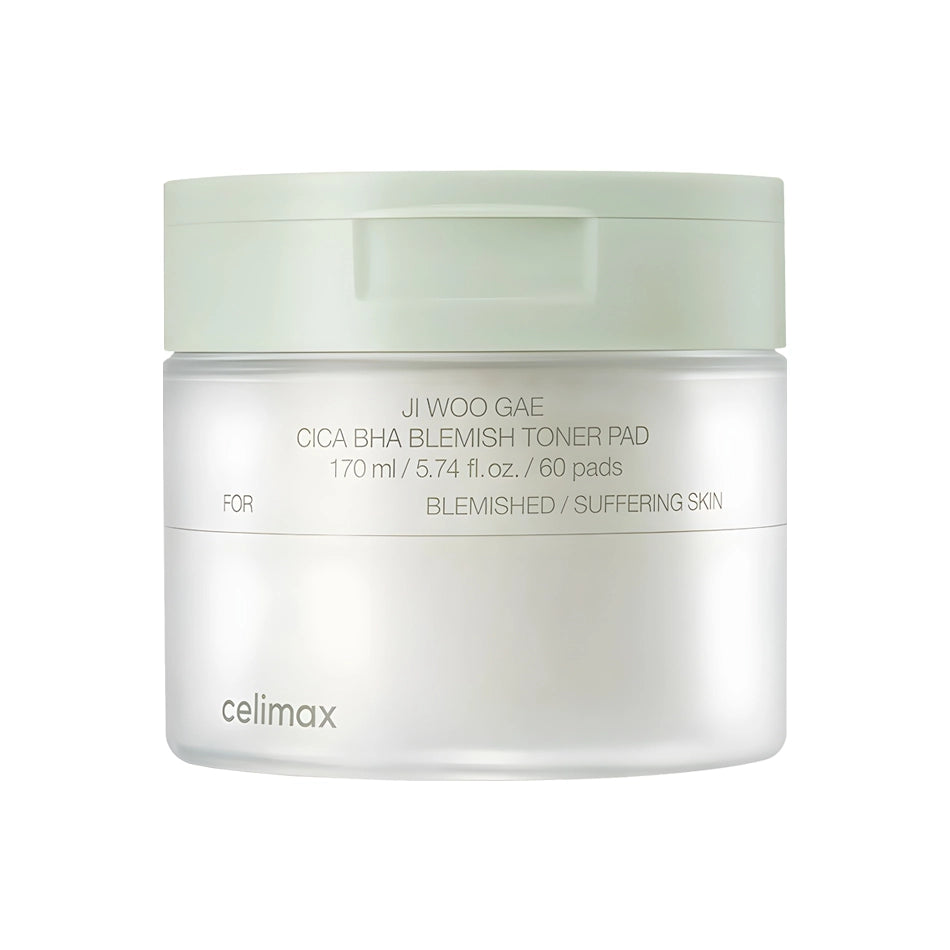 Pīlinga spilventiņi iekaisumu novēršanai problemātiskai ādai Celimax Ji Woo Gae Cica BHA Blemish Toner Pad