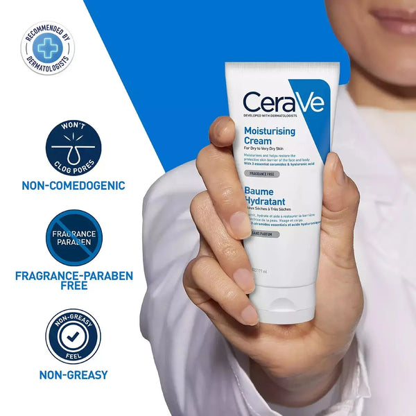 Mitrinošs krēms sausai un ļoti sausai ādai CeraVe Moisturizing Cream