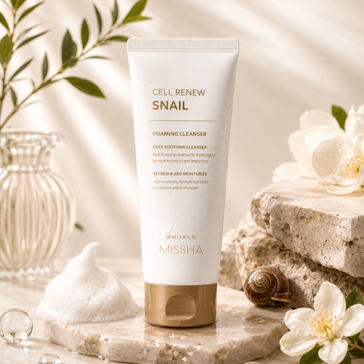 Регенерирующая пенка для умывания Missha Super Aqua Cell Renew Snail Cleansing Foam