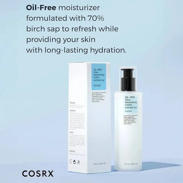 Bez eļļas losjons-emulsija ar bērzu sulu Cosrx Oil Free Ultra Moisturizing Lotion