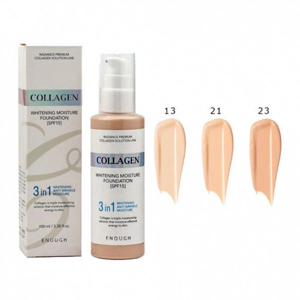 Стойкий тональный крем Enough Collagen Whitening Moisture Foundation SPF15