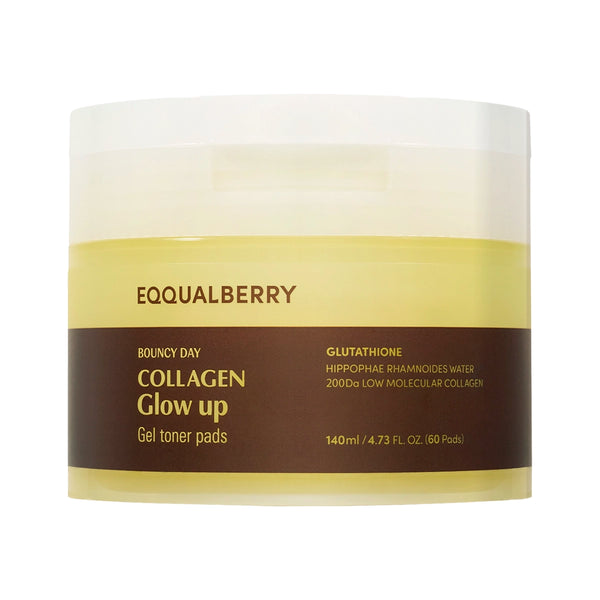 Helendavad toonikupadjad kollageeni ja niatsiinamiidiga EQQUALBERRY Collagen Glow Up Gel Toner Pad