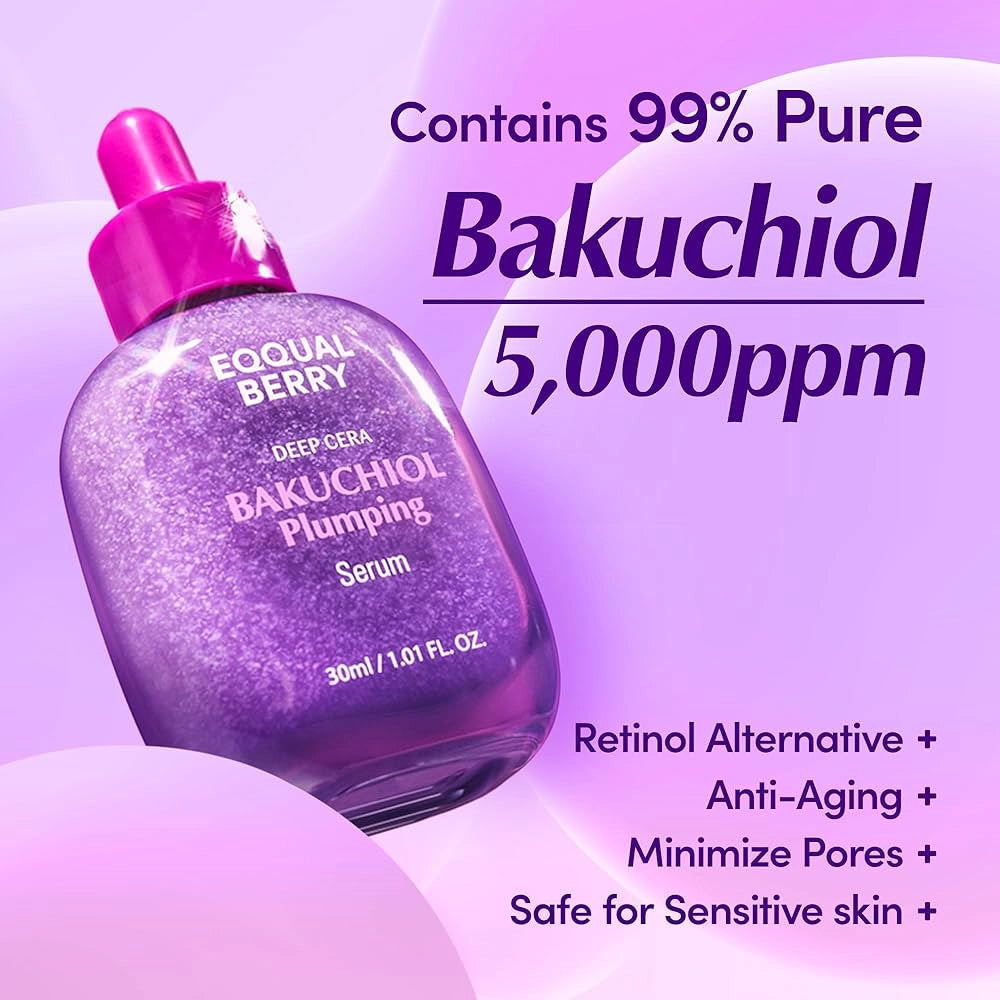 Сыворотка с бакучиолом и пептидами для упругости и сияния кожи EQQUALBERRY Bakuchiol Plumping Serum