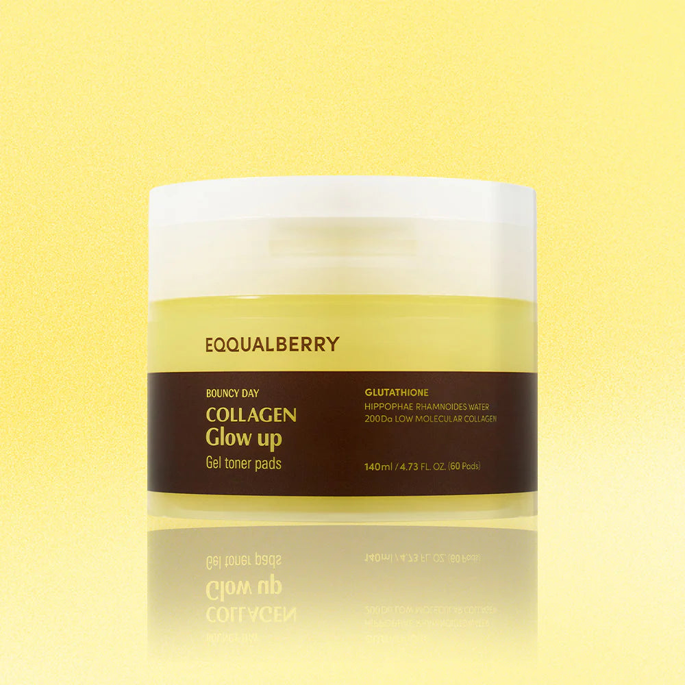Осветляющие пэды с коллагеном и ниацинамидом EQQUALBERRY Collagen Glow Up Gel Toner Pad