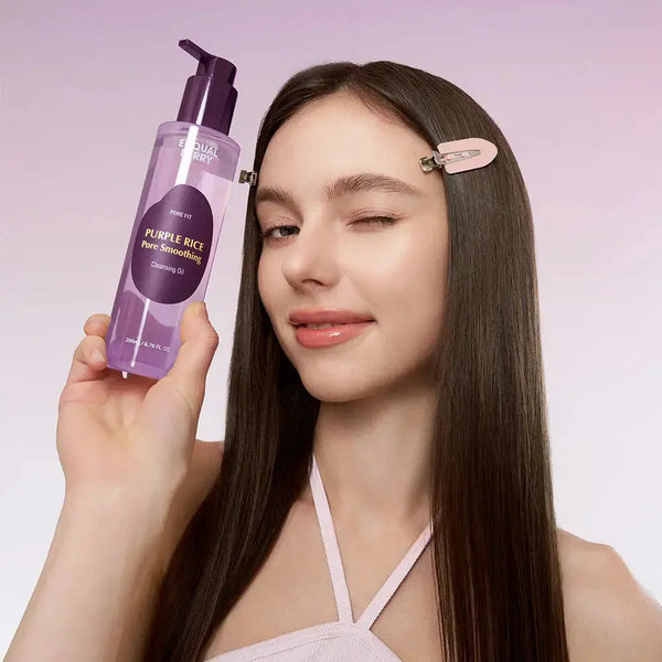 Гидрофильное масло дляочищения пор EQQUALBERRY Purple Rice Pore Smoothing Cleansing Oil