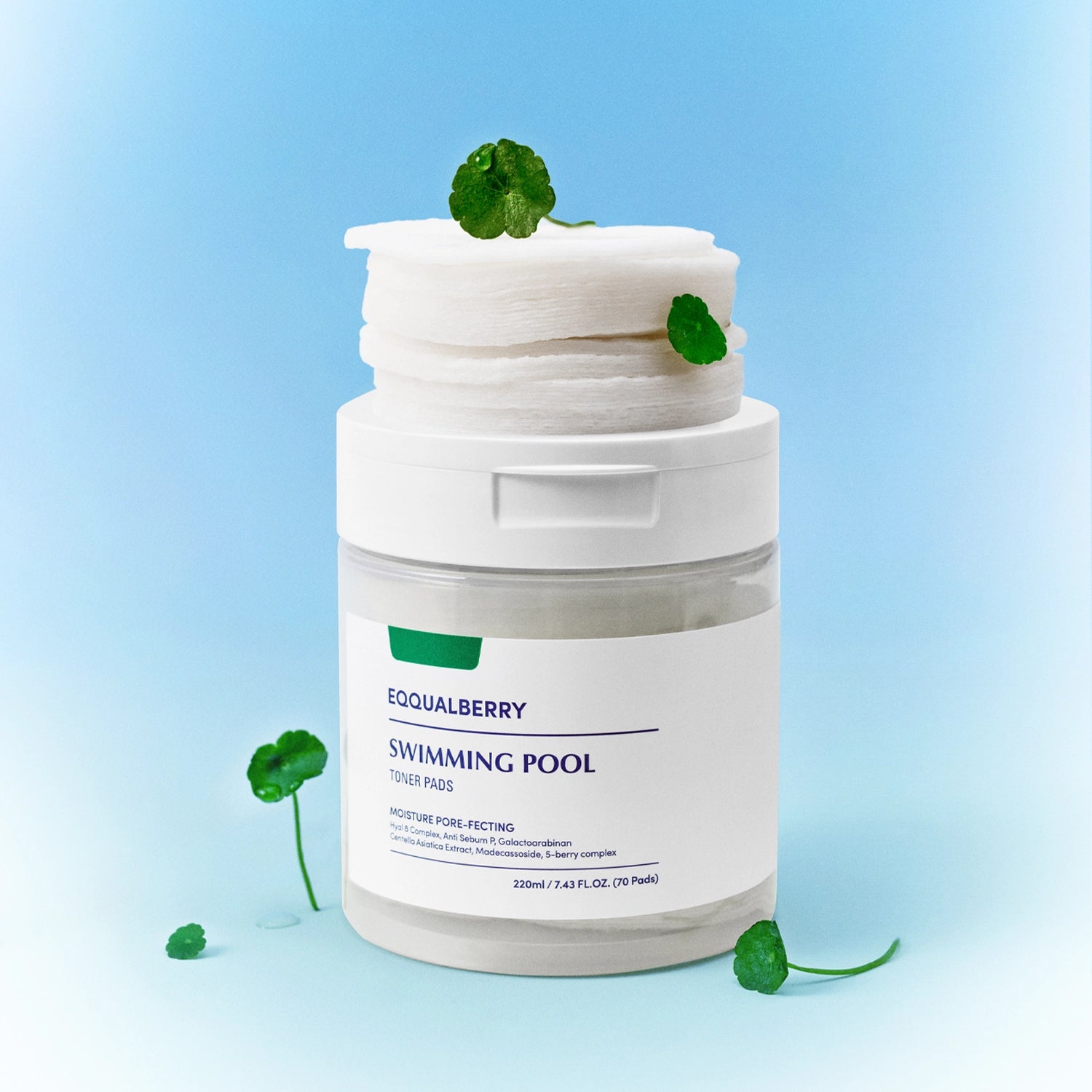 Увлажняющие и очищающие тонизирующие диски для лица EQQUALBERRY Swimming Pool Toner Pads