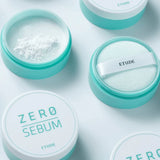 Minerālu birstošais un ādu matējošais pūderis ETUDE Zero Sebum Drying Powder