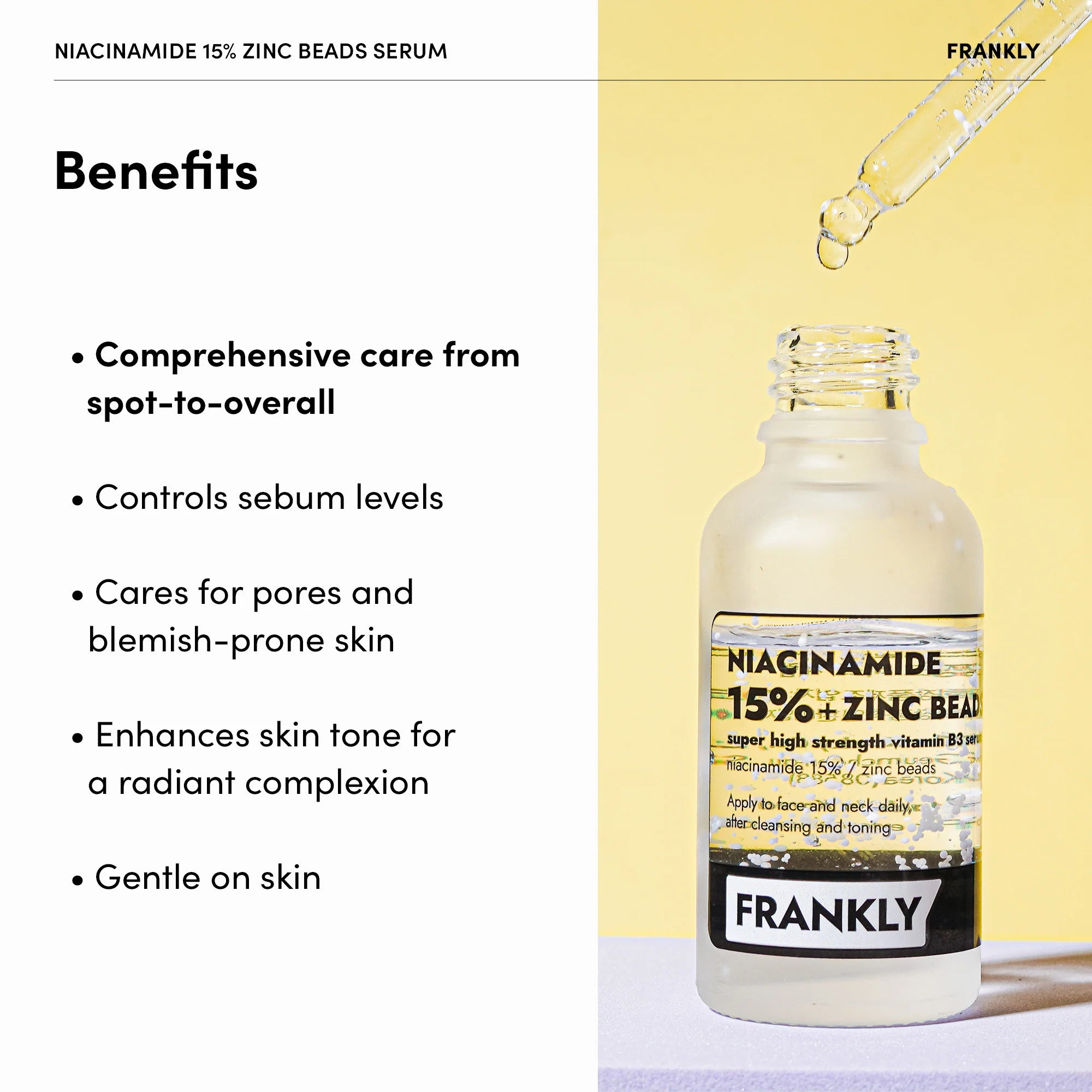 Себорегулирующая сыворотка Frankly Niacinamide 15% Zinc Beads Serum