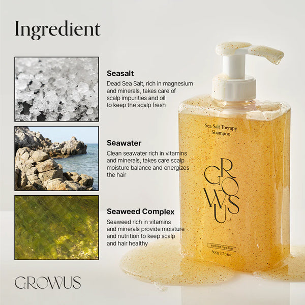 Очищающий скраб-шампунь Growus Sea Salt Therapy Shampoo