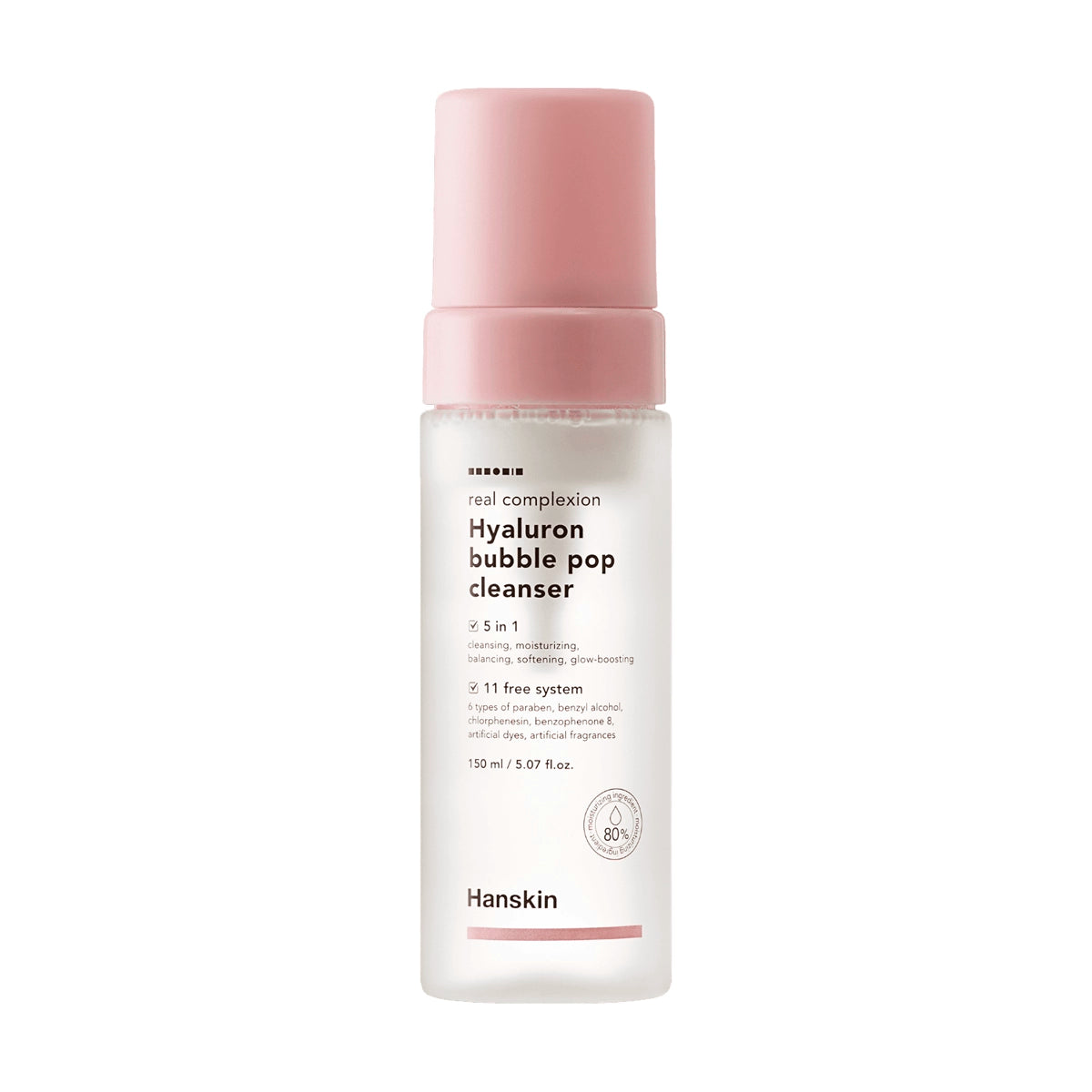 Мягкая пенка с гиалуроновой кислотой Hanskin Real Complexion Hyaluron Bubble Pop Cleanser