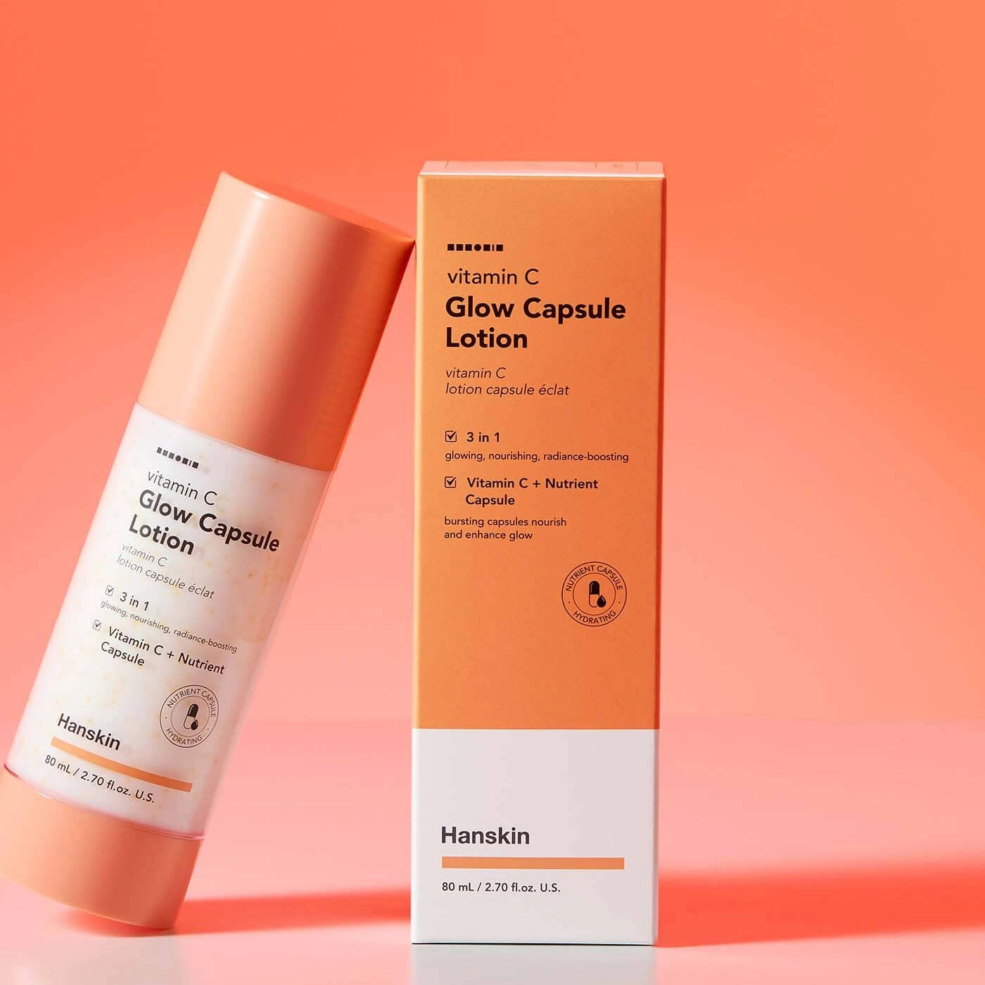 Niisutav ja sära andev losjoon C-vitamiiniga Hanskin Vitamin C Glow Capsule Lotion