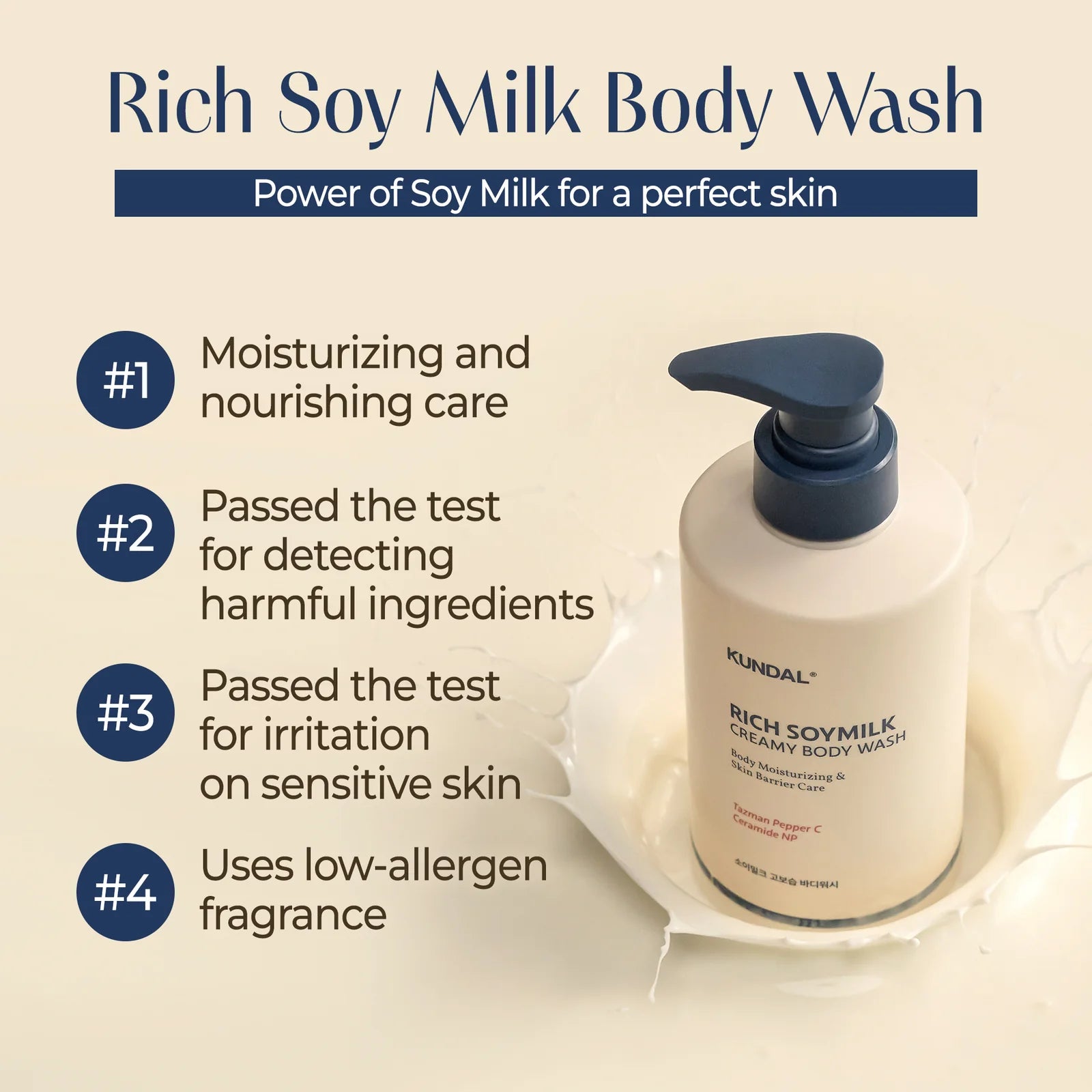 Кремовый гель для душа Kundal Rich Soymilk Body Wash Mellow Vanilla