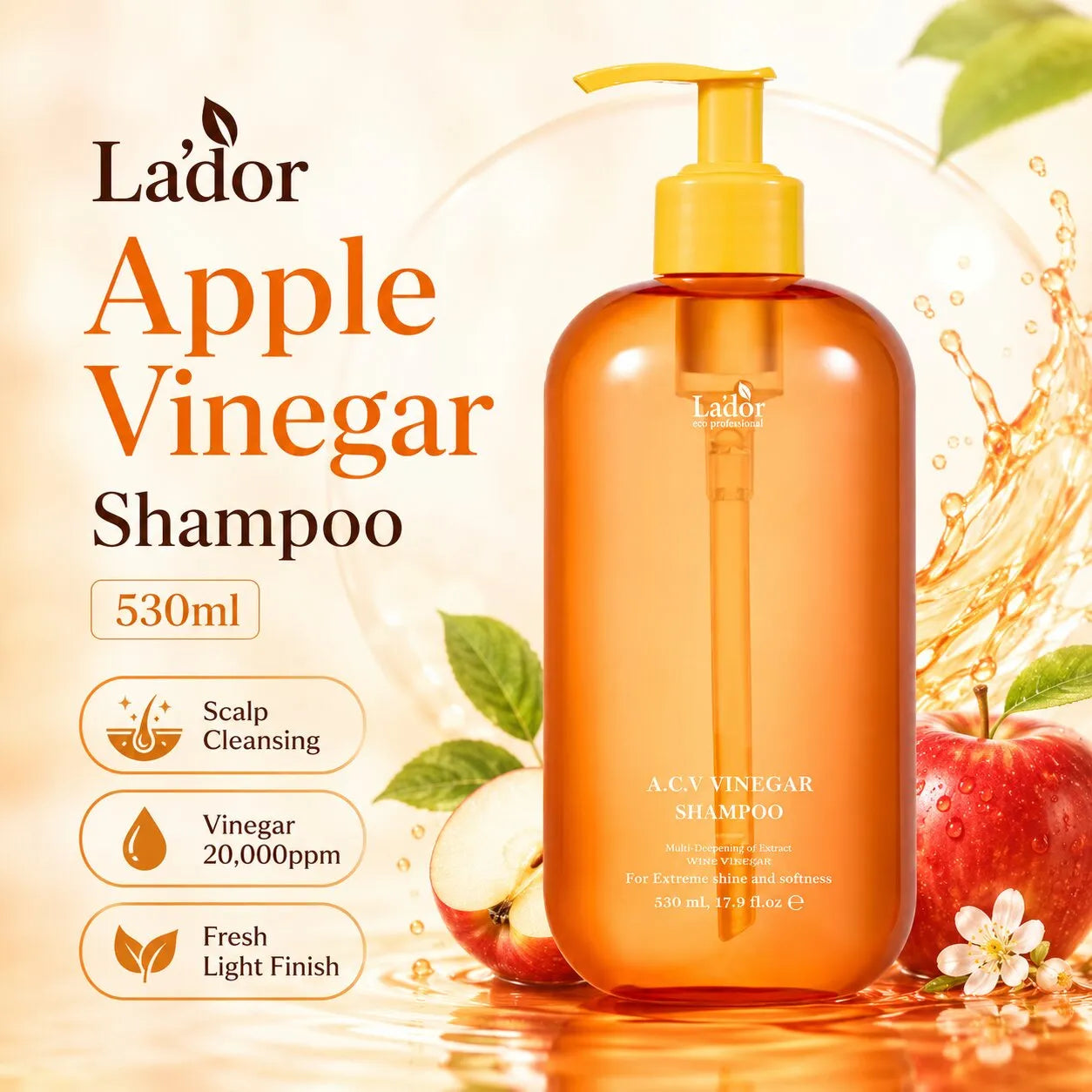Шампунь для сияния волос с яблочным уксусом Lador ACV Vinegar Shampoo