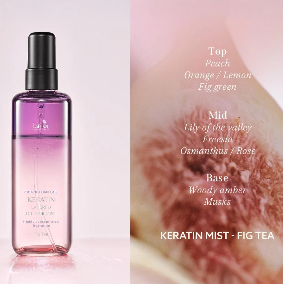 Divu tekstūru keratīna izsmidzināmais līdzeklis ar eļļu kompleksu Lador Keratin Layered Oil Hair Mist