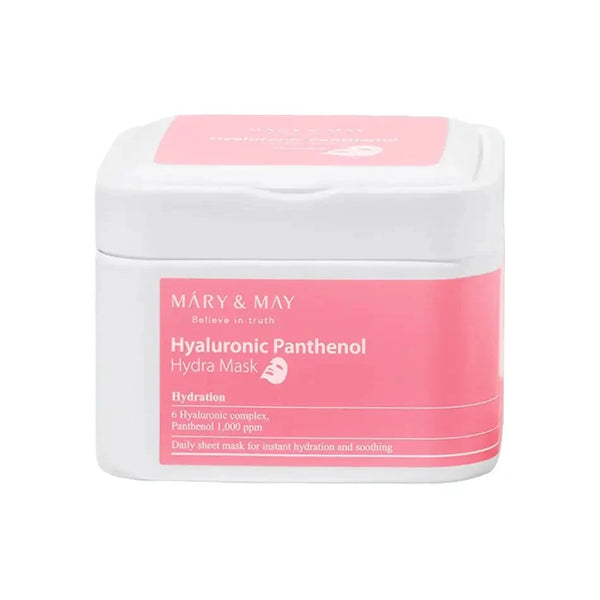 Komplekts lokšņu masku ar pantenolu MARY&MAY HYALURONIC PANTHENOL HYDRA MASK