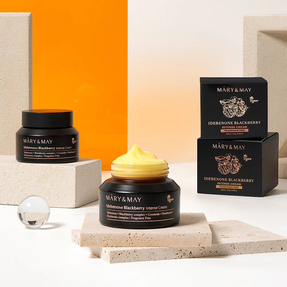 Крем с идебеноном и экстрактом ежевики MARY & MAY Idebenone Blackberry Intense Cream