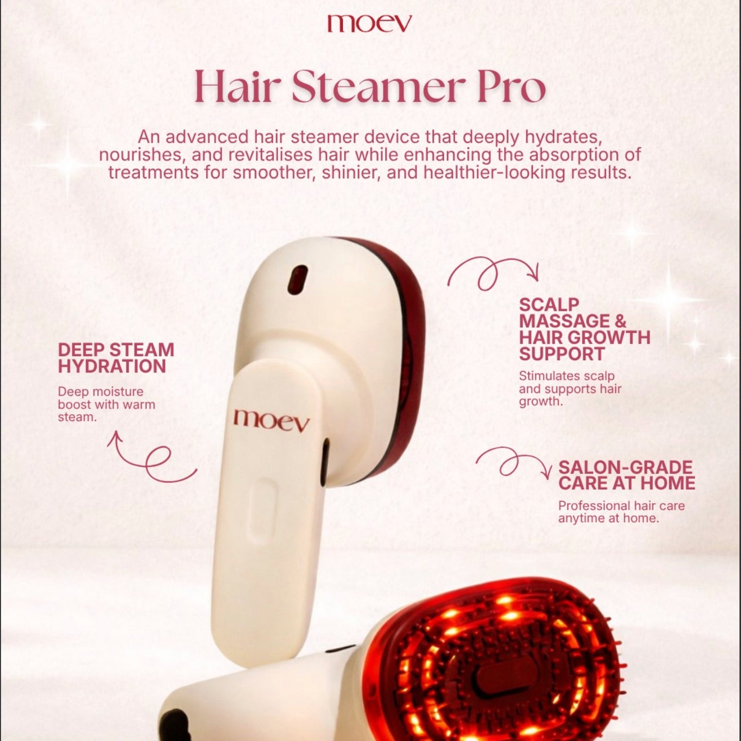 Термоаппарат для волос и кожи головы MOEV Hair Steamer Pro