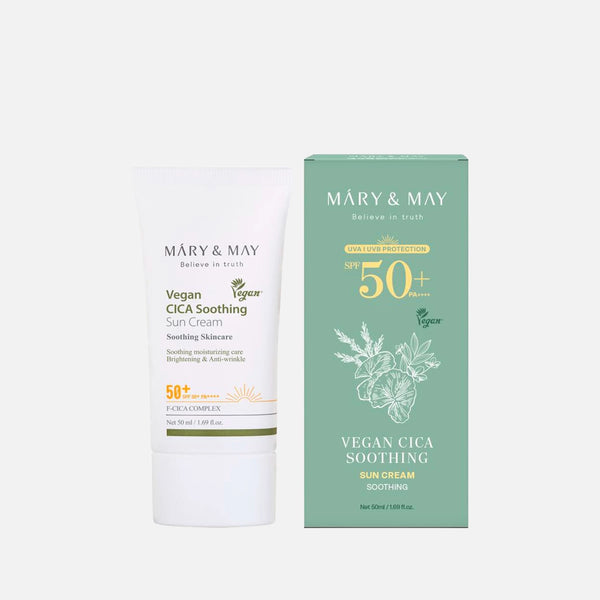 Успокаивающий солнцезащитный крем с центеллой Mary&May CICA Soothing Sun Cream SPF 50+ PA++++