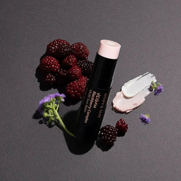 Saules aizsargzīmulis ar kazenēm Mary&May Vegan Blackberry Complex Multi Sun Balm SPF50+ PA++++